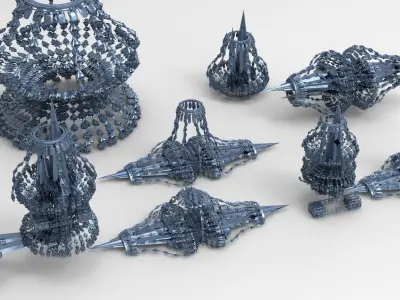 Sci fi swarm bridgeway 7 designs  3D model