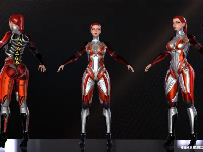 Game Ready Low-Poly PBR character is Heavy Metal Baby Low-poly 3D model