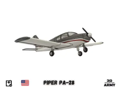 PIPER PA-28 Cherokee  - 3D printed scalemodel 3D print model 3D print model