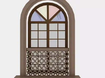 Pavilion Window 6 Low-poly 3D model
