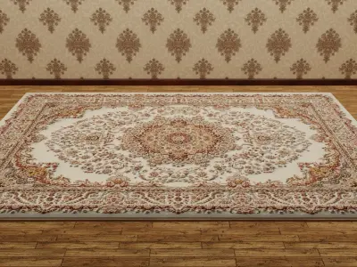 Carpet made of silk fabric in oriental style for interior 3D model