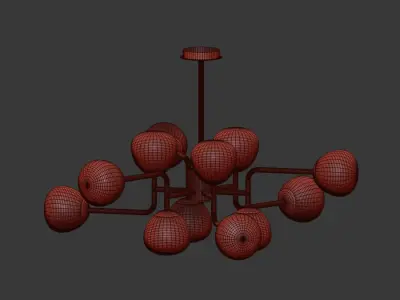 Chandelier Erich MOD221 PL 12 G Gold Chrome 3D model