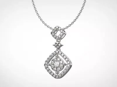 PE12 Classic Solitaire Pendant half ct CAD STL 18K  3g 3D print model