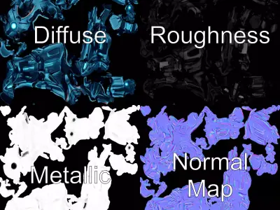 Futuristic Cyber Suit model pack Low-poly 3D model