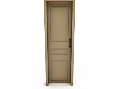 3D Wooden Door Basic Low-poly 3D model
