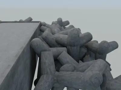 Pier breakwater 3D model