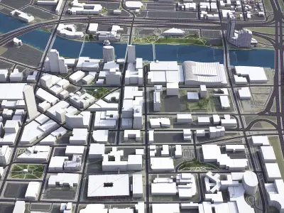 Grand Rapids Low-poly 3D model