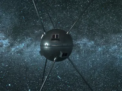 Vanguard 1 Satellite Low-poly 3D model