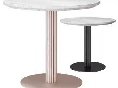 Stem dining table terrazzo and marble 3D model