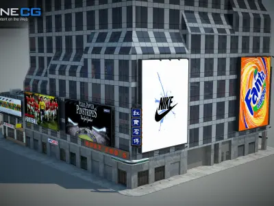 NYC Building 750 7th Avenue Low-poly 3D model