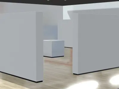 VR Square Room 001 Realistic 3D model