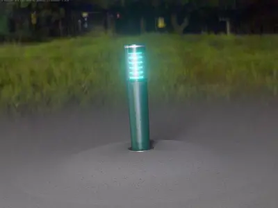 Low-Poly Moss Green Light Column 20 - Street Light Set-9 Low-poly 3D model