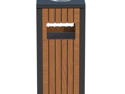 Outdoor Trash Bins 03 Low-poly 3D model