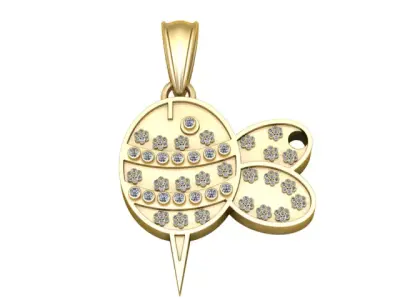 Primar  Luxury Stylized Bumblebee Diamond Pendant  3D print model