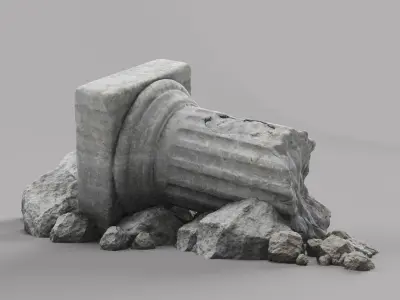Damaged Pillars 3D model