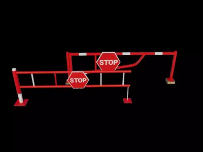 Road Block Gate 3D model