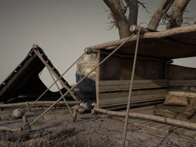 Survival Tent v8 3D model