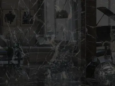 Wall Tiles Museum Laurent Black 160x320 Set 2 Texture