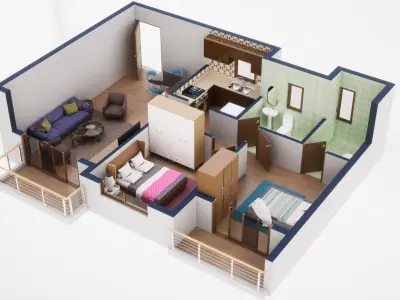 3D Floor Plan Model 33 3D model
