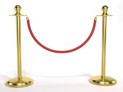 Red Rope Stanchion  3D model