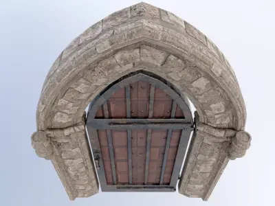 Medieval Doorway Low-poly 3D model