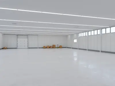 Industrial Warehouse Interior 16 Low-poly 3D model