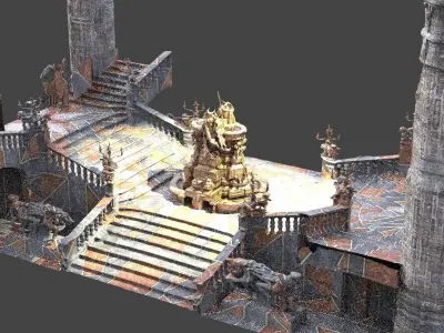 Gothic hall Grand Fantasy 4  3D model