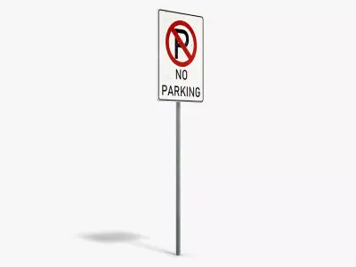 No Parking Sign Low-poly 3D model