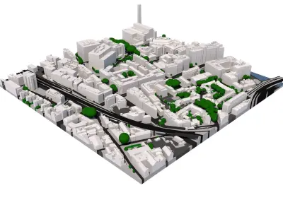 London city tile Level 2 block TQ3280 South West 3D model