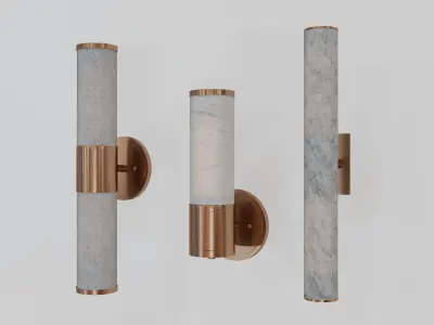 sconces wall sconce with brass finish and glass 3D model