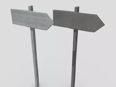 Wooden Sign 1 Low-poly 3D model