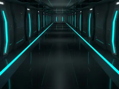 Sci Fi Room Low-poly 3D model 11