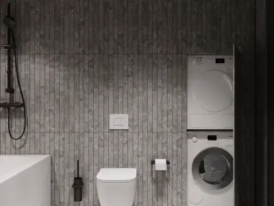 AR-22081 Gray House - Bathroom 3D Scene 3D model