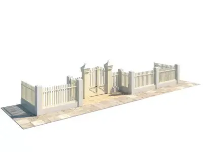 White Picket Fence 3D model