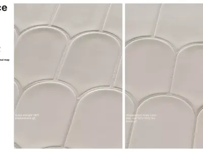 Elongated Fishscale Tile in Straight Set Texture