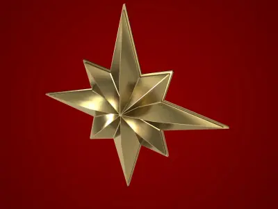 Captain Marvel Emblem Low-poly 3D model