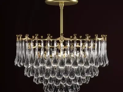1940s Hollywood Teardrop Chandelier 3D model