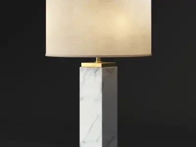 RH SQUARE COLUMN MARBLE TABLE LAMP 3D model