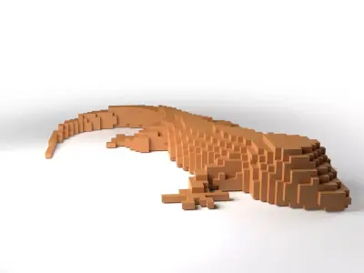 GecoRhino Minecraft Voxel Low-poly 3D model