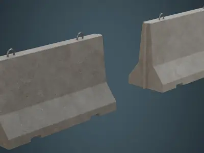 Concrete Barrier 1A Low-poly 3D model