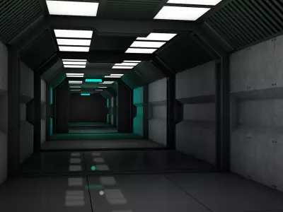 Sci Fi Corridor 3D model 65