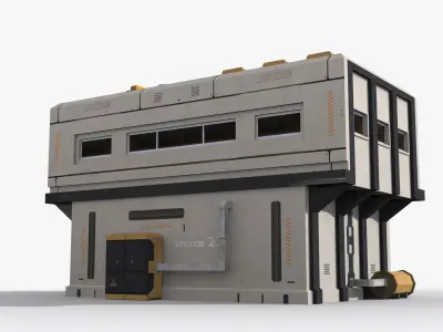Factory Industrial Sci Fi x7 Low-poly 3D model