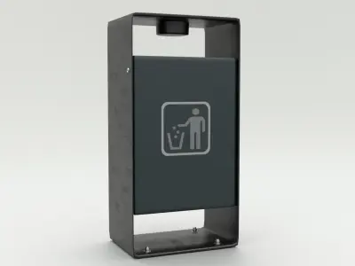 Metal Street Trash Bin 4K PBR Game Ready UV Unwrapped vol 03 Low-poly 3D model