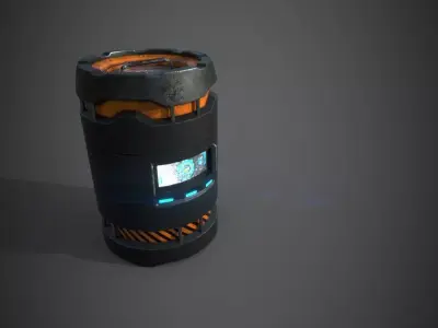 Barrel Sci-Fi  Low-poly 3D model