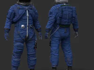 CS02 Male Space Suit FULL VERSION Low-poly 3D model