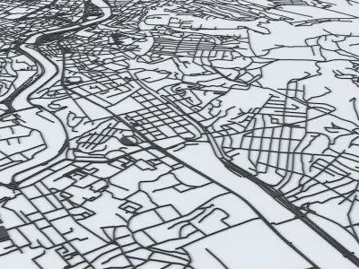 Tbilisi Road Network and Streets 3D model
