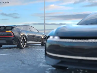 Premium Electric SUV Black Rigged for Cinema 4D 3D model