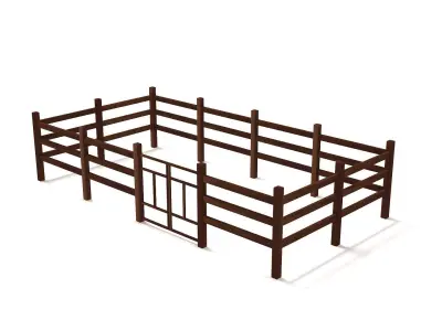 Fence Dark Wood 3D model