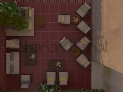 Swimming Pool with Landscape 3D model