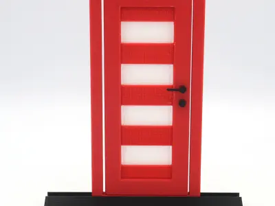 Functional Door style 6 multi-color and multi-material features  3D print model